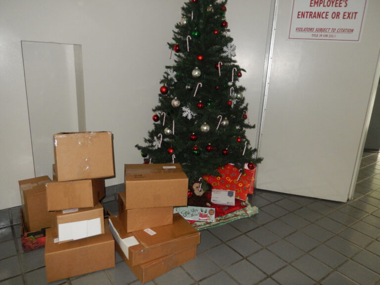 Gifts are dropped off by Operation Santa Volunteers